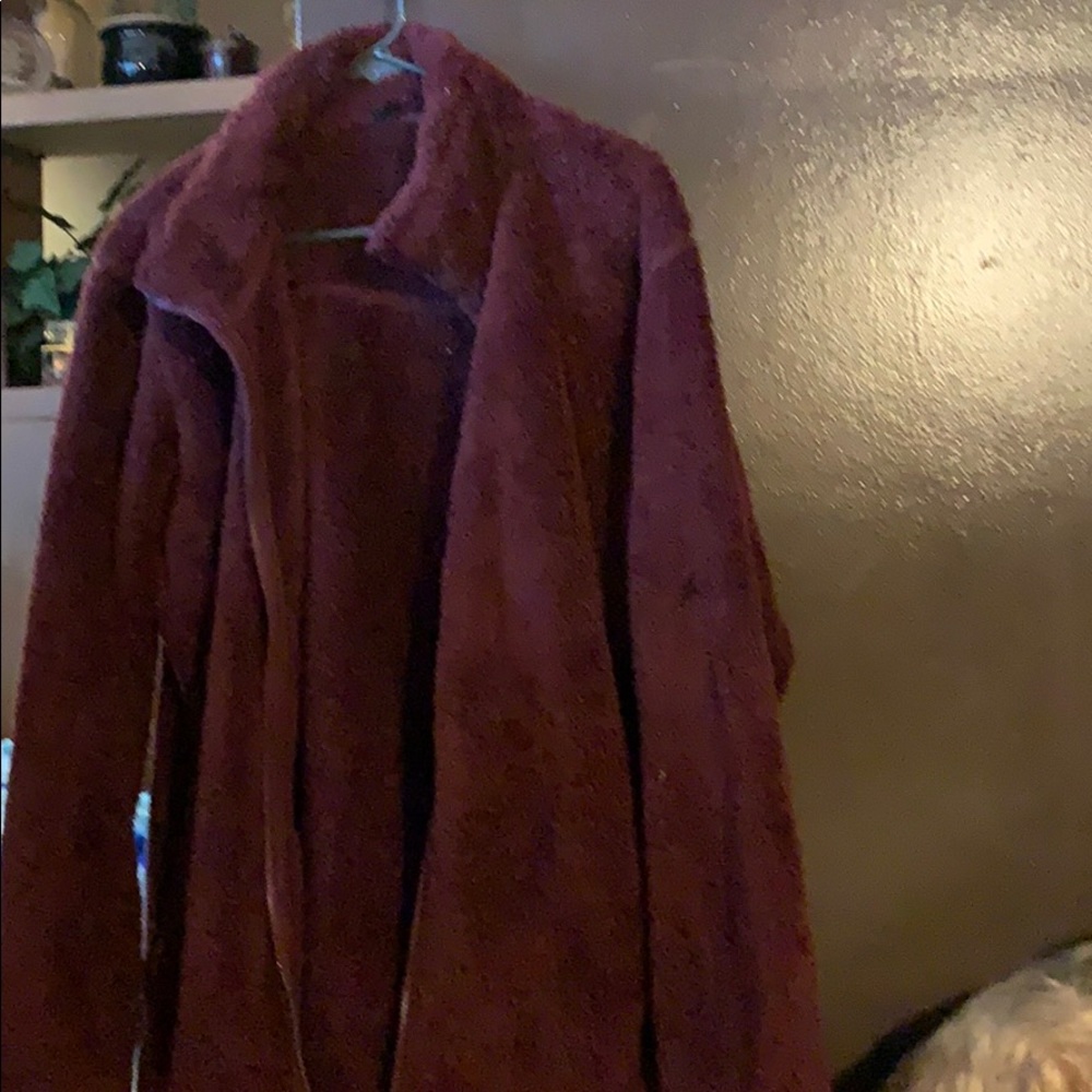 Maroon fleece jacket